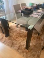 Glazen eetkamertafel, Salontafel en TV-meubel. Teab, Huis en Inrichting, Tafels | Eettafels, Gebruikt, Glas, Vijf personen of meer