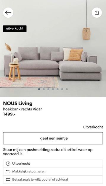 NOUS Living Wehkamp lounge hoekbank rechts - grijs 