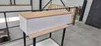 TV Kast Wit Met Eikenhout Blad, Ophalen, Strak, 100 tot 150 cm, Eikenhout