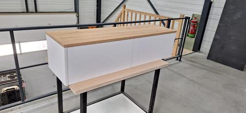 TV Kast Wit Met Eikenhout Blad, Huis en Inrichting, Kasten | Televisiemeubels, Nieuw, Minder dan 100 cm, 100 tot 150 cm, 25 tot 50 cm