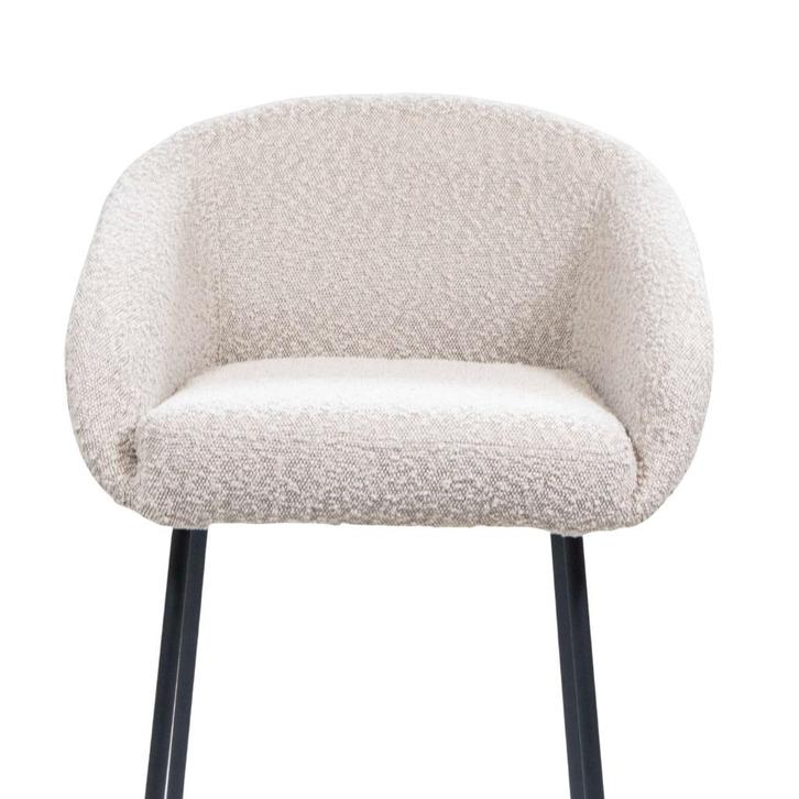 Barkruk barstoel Lova Beige Bouclé - z.g.a.n. verkoopstyling, Huis en Inrichting, Barkrukken, Zo goed als nieuw, 60 tot 90 cm