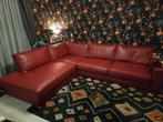 Rode leren hoekbank in topstaat!, Huis en Inrichting, Banken | Bankstellen, Ophalen, Zo goed als nieuw, 150 cm of meer, Vierpersoons of meer