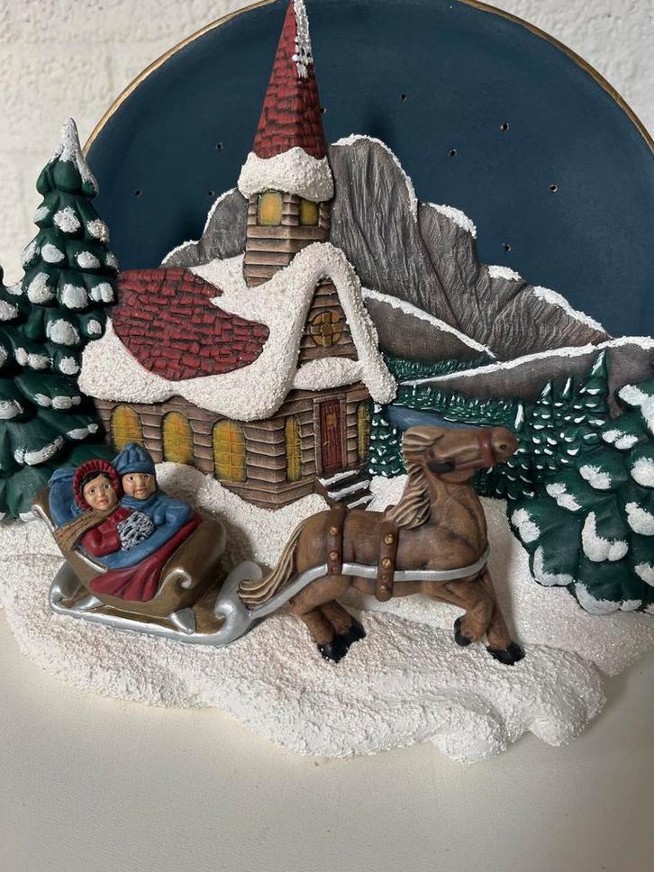 Kerst decoratie  Sneeuwlandschap 2 delig, Huis en Inrichting, Woonaccessoires | Wanddecoraties, Nieuw, Ophalen of Verzenden