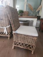 4x Rieten stoelen "Riviera Maison", Huis en Inrichting, Stoelen, Ophalen, Gebruikt, Bruin, Riet of Rotan