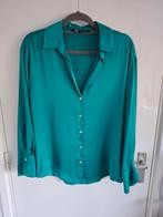 Blouse mt 40/42 groen satijn Zara, Zara, Maat 42/44 (L), Ophalen of Verzenden, Zo goed als nieuw
