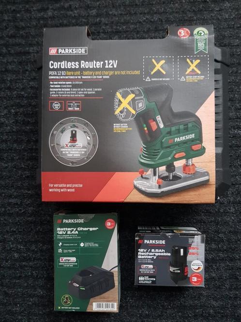 Parkside 12v accu bovenfrees machine, Doe-het-zelf en Verbouw, Gereedschap | Freesmachines, Nieuw, Accu, Bovenfrees, Ophalen