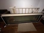 Twee deuren met glazen plaat in stalen frame erin, Doe-het-zelf en Verbouw, Deuren en Horren, Ophalen, Minder dan 80 cm, 215 cm of meer