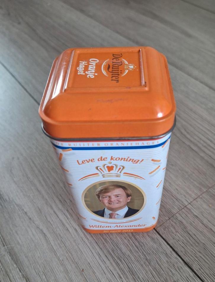 De Ruijter Oranje Hagel koningshuis blik 2013, Verzamelen, Blikken, Overige, Overige merken, Ophalen of Verzenden