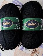 Nako Acryl Garen Zwart - 2 Bollen, Ophalen of Verzenden, Nieuw, Breien of Haken, Wol of Garen