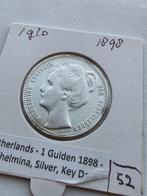 1 gulden 1898 - kroningsjaar Wilhelmina, Postzegels en Munten, Munten | Nederland, 1 gulden, Zilver, Ophalen of Verzenden, Koningin Wilhelmina