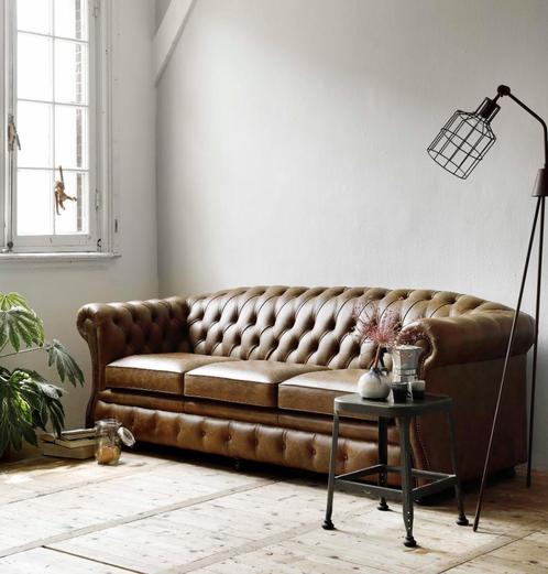 Chesterfield banken, Huis en Inrichting, Banken | Complete zithoeken, Nieuw, Hout, Leer, Verzenden