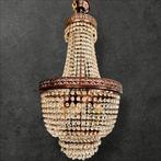 Vintage kristallen kroonluchter, Ophalen of Verzenden, Zo goed als nieuw, Glas, Vintgae design mid century regency