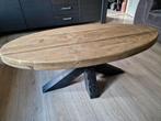 Mangohouten salontafel ovaal zgan, Huis en Inrichting, Tafels | Salontafels, Ophalen, 100 tot 150 cm, 50 tot 100 cm, Zo goed als nieuw