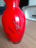 Vaasje Murano rood met goud snippers, Ophalen of Verzenden