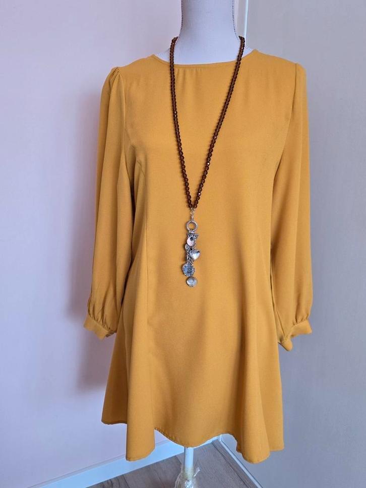 Dames tuniek/ jurk | Mosterdgeel, Kleding | Dames, Blouses en Tunieken, Zo goed als nieuw, Maat 38/40 (M), Overige kleuren, Ophalen of Verzenden