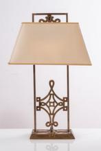Banci grote tafellamp in verbronsd koper Italië Vintage, Huis en Inrichting, Lampen | Tafellampen, Gebruikt, 50 tot 75 cm, Art deco