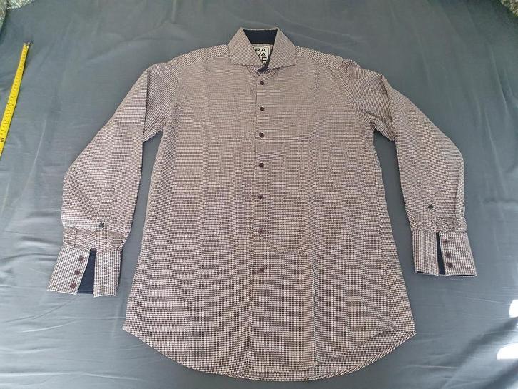 Ravage by Oele overhemd mt 40/41 ZGAN, Kleding | Heren, Overhemden, Zo goed als nieuw, Halswijdte 39/40 (M), Blauw, Ophalen of Verzenden