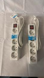 2x stekker doos 3mtr kabel met schakelaar 5 stopcontact, Ophalen of Verzenden, Nieuw, Stopcontact