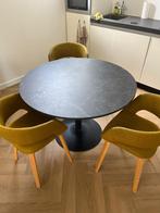 Tafel met stoelen, Huis en Inrichting, Tafels | Eettafels, Ophalen, Gebruikt, Rond, 50 tot 100 cm