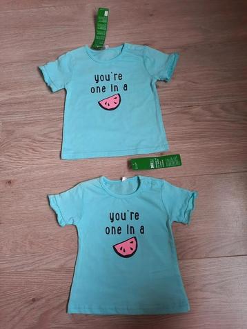NIEUW! Leuke Lichtblauwe T-shirts Melon Meloen Maat 68 + 80 beschikbaar voor biedingen