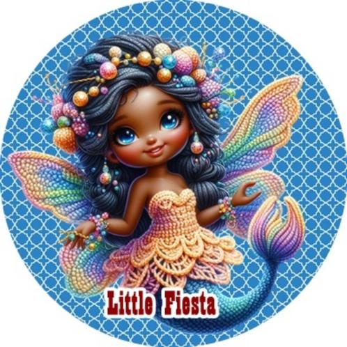 LF2900 icing frosting zeemeermin 17cm eetbare taart print, Hobby en Vrije tijd, Taarten en Cupcakes maken, Nieuw, Versiering, Taarten