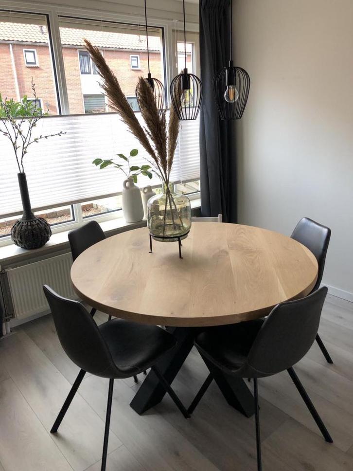 Ronde eettafel - MASSIEF EIKEN OP MAAT, Huis en Inrichting, Tafels | Eettafels, Nieuw, 100 tot 150 cm, 100 tot 150 cm, Vijf personen of meer