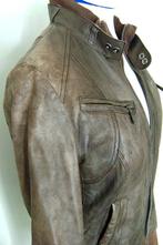 echt leer jas post apoc wastelander gothic rock EFF cosplay, Verzenden, Zo goed als nieuw, Maat 36 (S), Bruin