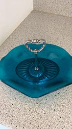 Antieke blauw glazen bonboniere, Antiek en Kunst, Ophalen of Verzenden