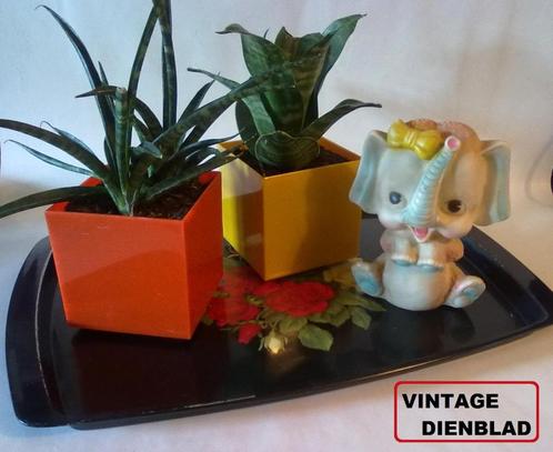 retro vintage tinnen Tomado dienblad zwart rozen, Huis en Inrichting, Woonaccessoires | Dienbladen, Gebruikt, Metaal, Rechthoekig
