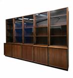 Tecno Osvaldo Borsani Midcentury pallisander vitrinekast 5 x, Ophalen of Verzenden