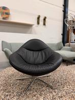 Nieuw Label Vandenberg Hidde Soft Fauteuil Zwart leer Gin, Huis en Inrichting, Fauteuils, Nieuw, Label van den Berg, 50 tot 75 cm