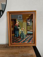 Prachtig vintage geborduurd schilderij - prof. ingelijst, Ophalen of Verzenden