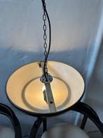 Vintage, art deco metalen hanglamp, bruine plafondlamp, Antiek en Kunst, Ophalen