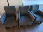 6x grijze stoel met wielen en handvat, Ophalen, Gebruikt, Minder dan 75 cm, Stof