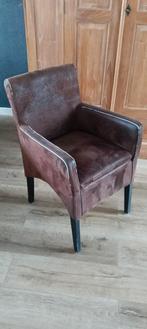 Bank, 3 fauteuils, 2 poefen en 6 eettafel stoelen., Huis en Inrichting, Banken | Bankstellen, Ophalen, Gebruikt