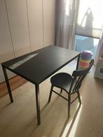 Zwart bureau met stoel IKEA perfecte staat, Ophalen, Zo goed als nieuw