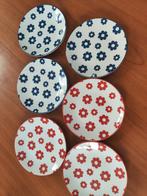 Loft petit four schaaltjes 3 blauw - 3 rood   11 cm, Ophalen of Verzenden, Zo goed als nieuw, Overige stijlen, Schaal of Schalen