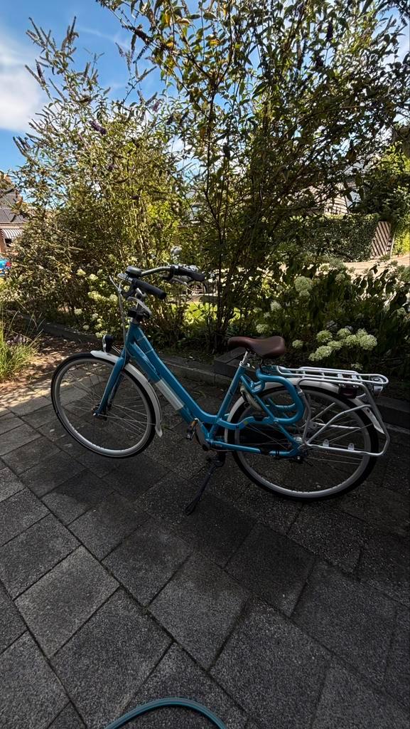 Moederfiets blauw lage instap opknapper met versnellingen, Fietsen en Brommers, Fietsen | Dames | Omafietsen, Gebruikt, 50 tot 53 cm