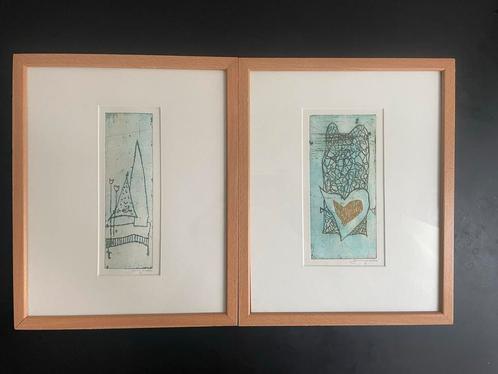 2 etsen - Jannie Endstra-Docters van Leeuwen - UNICA, Antiek en Kunst, Kunst | Etsen en Gravures, Verzenden