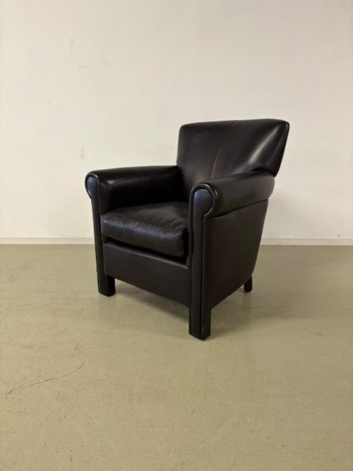 Leren fauteuil van Jeantique, Huis en Inrichting, Fauteuils, Gebruikt, Leer, 75 tot 100 cm, 75 tot 100 cm, Ophalen