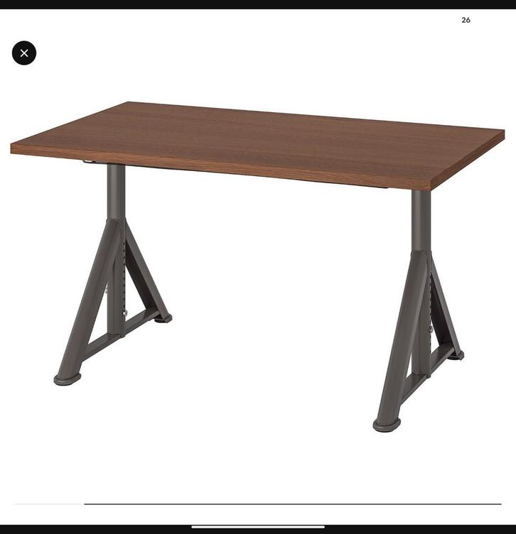 Ikea Idasen Bureau 120x70cm Donkerbruin/Grijs, Huis en Inrichting, Bureaus, Zo goed als nieuw, Bureau, In hoogte verstelbaar, Ophalen