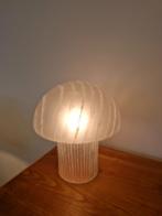 Vintage mushroom tafellamp glas wit jaren 70, Ophalen, Gebruikt, ., Vintage