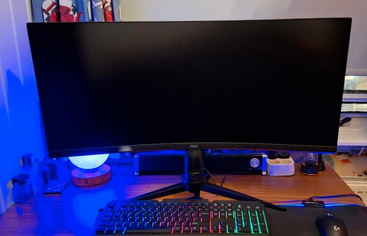 AOC CU34G2X (34'') 3440x1440p (2K) VA 144Hz Curved Ultrawide, Computers en Software, Monitoren, Gebruikt, 101 t/m 150 Hz, DisplayPort