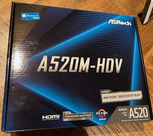 MAINBOARD ASROCK A520M-HDV AM4 socket, Computers en Software, Moederborden, Nieuw, AMD, DDR4, Ophalen of Verzenden