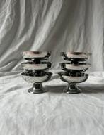 Vintage Franse RVS ijscoupes inox dessert coupes set van 6, Huis en Inrichting, Keuken | Servies, Ophalen, Overige materialen