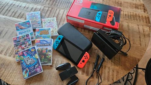 Switch V2 2019, Spelcomputers en Games, Spelcomputers | Nintendo Switch, Zo goed als nieuw, Switch Original, Met games, Ophalen