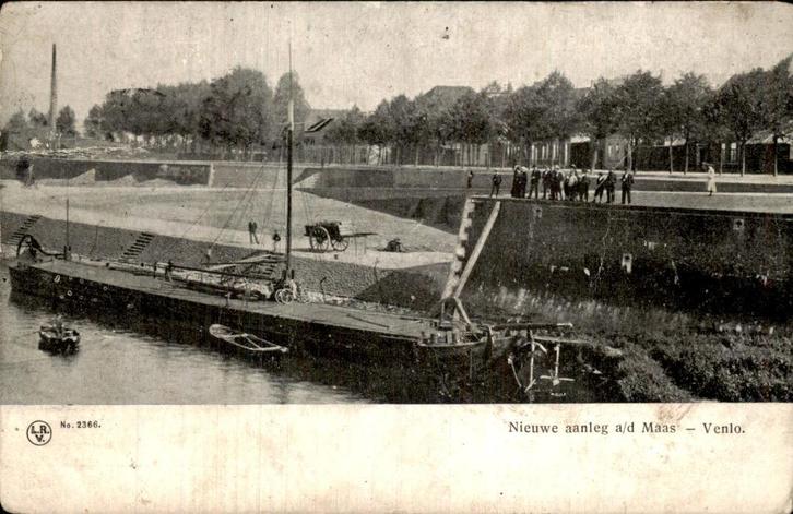 Venlo - Nieuwe aanleg a/d Maas, Verzamelen, Ansichtkaarten | Nederland, Gelopen, Limburg, Voor 1920, Ophalen of Verzenden