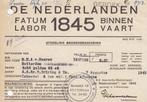 Rotterdam Kwitantie 1945 De Nederlanden 1845 Fatum Labor Bin, Postzegels en Munten, Brieven en Enveloppen | Nederland, Ophalen of Verzenden