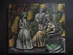 Opaline glas schilderij Max Weiss Limburg barok Stramproy, Ophalen of Verzenden