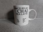 Mok 9x8 cm. Chai Tea Latte Time to Relax, Ophalen of Verzenden, Zo goed als nieuw, Overige stijlen, Kop(pen) en/of Schotel(s)
